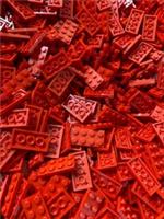 100 x Red LEGO 2x4 Plates