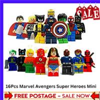 16 Pcs Super Hero Marvel Avengers Comic Mini Figures Dc Minifigure Set Fit Hero