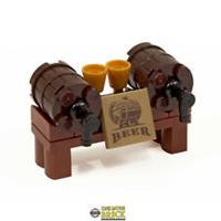 Drinks barrel / Beer Kegs / Wine with goblets | Kit Made With Real LEGO