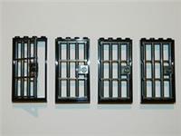 LEGO barred door gate 4x6 black dark grey x4 castle prison dungeon jail bars