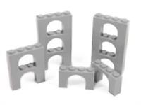 LEGO ARCH 4x2 (2x4) x10 pieces # LIGHT GREY # bridge window wall castle *