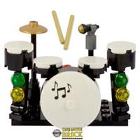Drum Kit - Inc Drums, Symbol, Microphone, Drumsticks | All parts LEGO