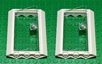 £ LEGO CORNER doors and frames for house (pack x2) 4x4x6 white clear BRAND NEW