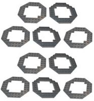 LEGO Large Plates Octagonal with cutout DARK STONE GREY # 10x10 # pack of 10 #