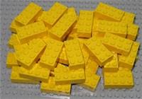 LEGO Bricks  2x4 x 50 pcs - Yellow - Brand New - Part.no. 3001