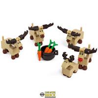 Reindeer Herd | 5x Reindeers & Carrots | Christmas Xmas Santa | All parts LEGO
