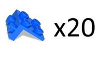 LEGO bracket 1x2 - 2x2 90 degree angle BLUE plate [pack of 20] Brand New