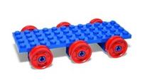 LEGO Chassis Assembly w/ Plastic Wheels red blue vehicle bases with city car van