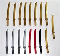 Lego Minifigures Weapon Sword, Shamshir/Katana Mixed Colors 17 pcs. NEW!