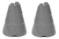 LEGO 2x Roof Spire 4x4x2 # Dark Grey # for Castle Tower Tip Top NEW