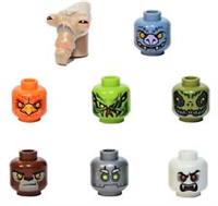 Lego HEADS for minifigure # pack of 8 # monster vampire zombie snake creature