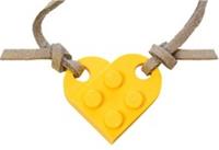 LEGO Heart Necklace Yellow ❤ Grey Valentine Love Charm Gift 20" 50cm Valentines