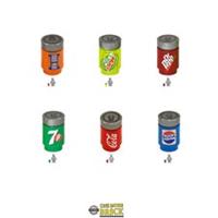 Mixed Drinks cans Cola Coke 7p | Custom Printed LEGO Parts | Made With Real LEGO