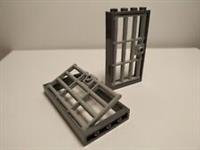 LEGO barred door gate 4x6 dark grey light x2 castle prison dungeon jail bars