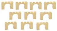 LEGO ARCH 4x2 (2x4) x10 pieces # LIGHT TAN # bridge window wall castle NEW