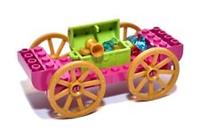 LEGO Pink Carriage Gold Wheels with Treasure Chest Gold Silver Coins Goblet
