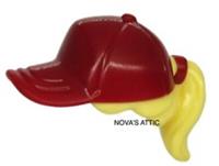 LEGO Dark Red Baseball cap with blonde hair for Female Girl Minifigure