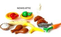 LEGO food pack chicken leg croissants pie baguette ice-cream bananas carrot fish