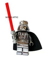 Star Wars Darth Vader Dark Chrome Minifigure with Lightsaber