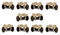£ LEGO Small Trolley Aircraft Wheels x10 sets Skate Barrel on round plate 2x2