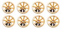 £ LEGO Cart Wagon Wheels [x8] 33mm Gold with Axles for Castle Knight []