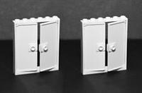 £ LEGO [x2 Sets] Large Double Door 6x6 White + 3x6 Panes, Police Train *