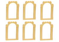 😀 LEGO Large 6x7 Castle Doorway Gate [x6] TAN Panel Wall Window [P]