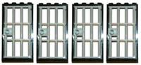 LEGO barred door gate 1x4x6 black grey x4 for castle prison dungeon bars [P]