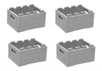 LEGO Pack x4 Crate Container Light Grey Box Storage