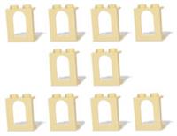 ? LEGO Window (pack x10) arched small TAN 2x2 Harry Potter Castle House *
