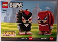 LEGO 40672 BrickHeadz Shadow and Knuckles, Brand New, Sealed.