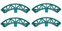 ? LEGO Rollercoaster [4x] Curve Bend Track Sections 90-degrees Turquoise A ?