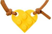 LEGO Heart Necklace Yellow Brown Valentine Love Charm Gift 20" 50cm Valentines A