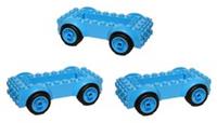 LEGO Light Blue Vehicle Chassis (Pack x3) Base Car Van 10x4 with Thick Wheels
