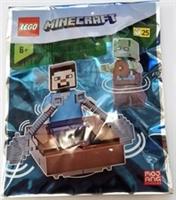 LEGO SET NEW MINECRAFT POLYBAG FOIL FIGURE 662205 STEEVE IN HIS BOAT