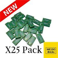 LEGO Money Tiles X25 Pack *Brand New* 1x2 100 Dollar Bills