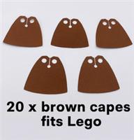 Pack of 20 Capes Cloaks Brown Star Wars Compatible Fits Lego Minifigs