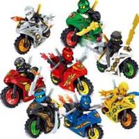 8Pcs Ninjago Motorcycle Minifigures Ninja Mini Figures Fits Blocks Toy Gift