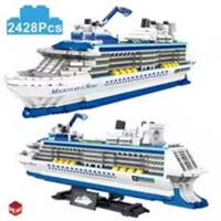 2428PCS City Cruise Liner Ship Mini Model Building Blocks Ocean Vessel MOC Toy