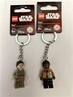 Lego Star Wars Rey Skywalker 853603 & Finn 853602 Keychain Keyring Disney New