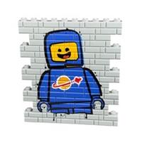 Benny Spaceman Minifig Graffiti Wall - Custom Printed on 41 Lego Bricks