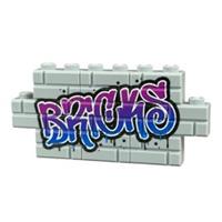BRICKS Graffiti Wall - Custom Printed on 10 Light Grey Lego Bricks