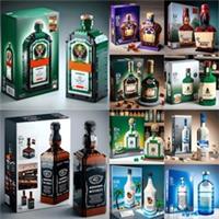 Creative Alcohol Whiskey Bottle Building Blocks 3D DIY Puzzle Model Bar Decor