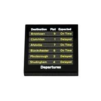 Train Departure Board - Custom printed Lego 2x2 tile.