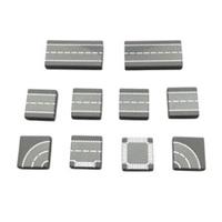 Micro Road Pack - Custom printed Lego tiles. Set of 10 tiles for micro builds