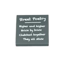 Street Poetry - Custom printed Lego 2x2 tile.
