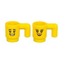 Minifigure Mugs Pair - Custom printed Lego minifigure scale mugs.