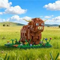 Highland Cattle MOC Building Blocks Animal Series Cow DIY Educational Toys UK***