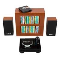 Vinyl Turntable & Shelf Buildable Set - Audio T - Custom Printed Lego set
