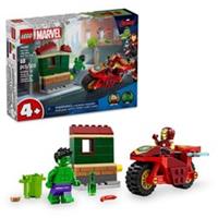 LEGO Marvel Iron Man with Bike and The Hulk Building Set, Easy Build Marvel Toy